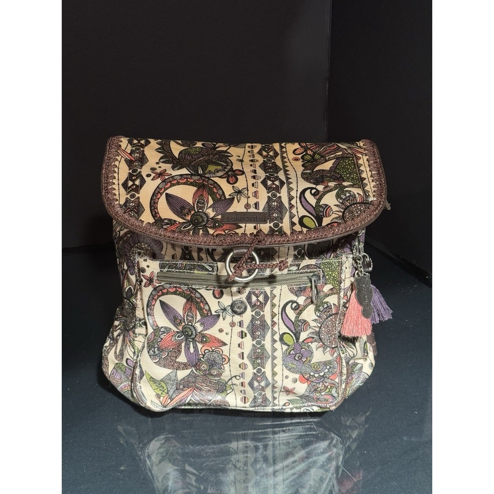 Sakroots Convertible Mini Backpack Crossbody Bag‎ Floral Boho 12"x10"